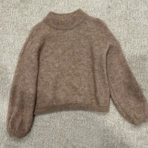Cropped Mock Neck Sweater